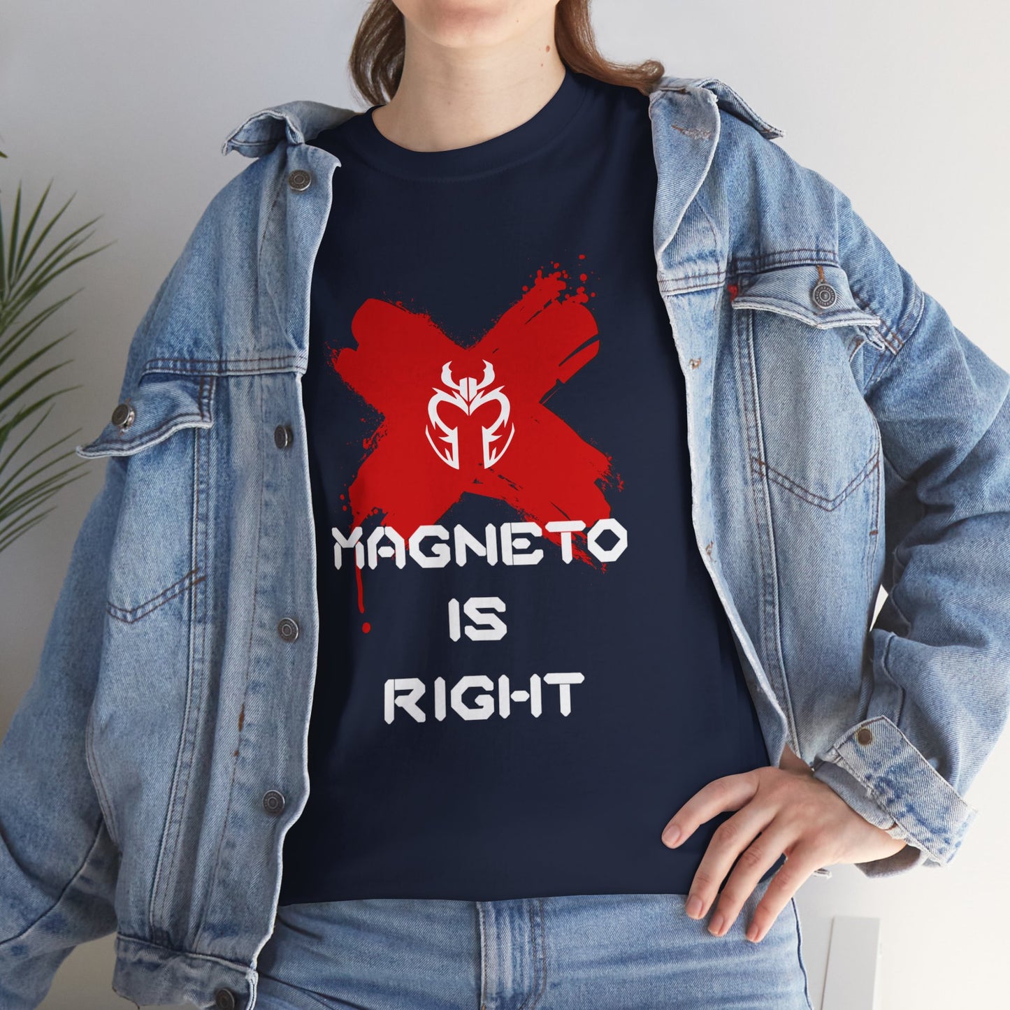 Magneto Is Right Tee (white text)