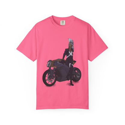 The Mohawk Woman On A MotorCycle Tee (High Quality Custom Colors Tee)