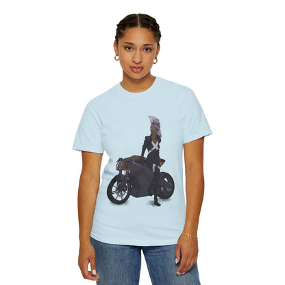 The Mohawk Woman On A MotorCycle Tee (High Quality Custom Colors Tee)