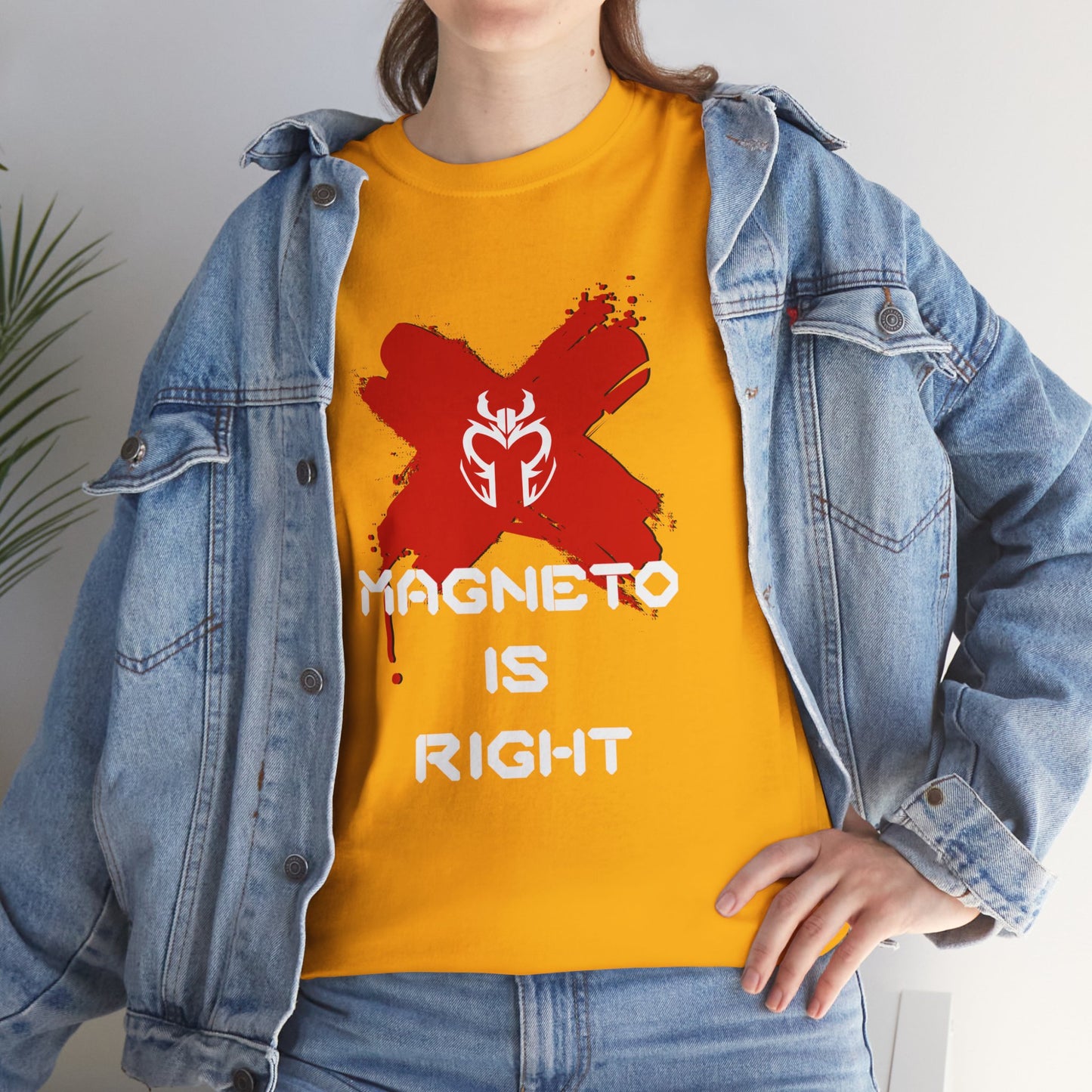 Magneto Is Right Tee (white text)