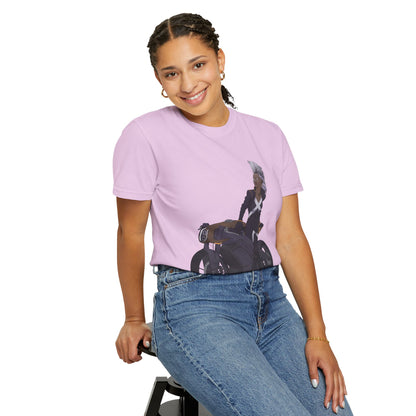 The Mohawk Woman On A MotorCycle Tee (High Quality Custom Colors Tee)