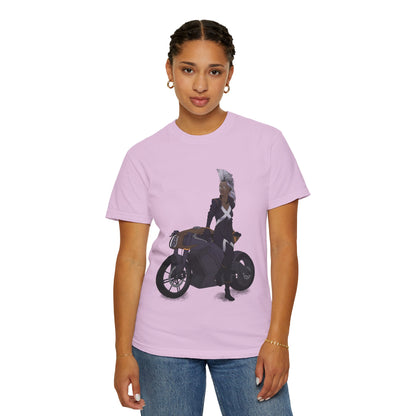 The Mohawk Woman On A MotorCycle Tee (High Quality Custom Colors Tee)