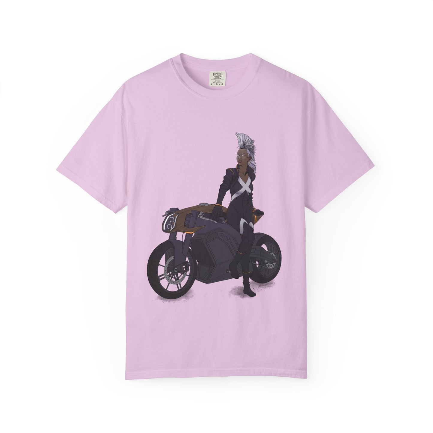 The Mohawk Woman On A MotorCycle Tee (High Quality Custom Colors Tee)
