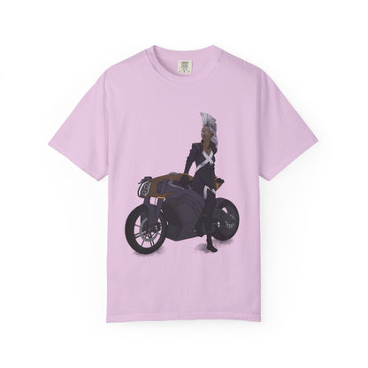 The Mohawk Woman On A MotorCycle Tee (High Quality Custom Colors Tee)