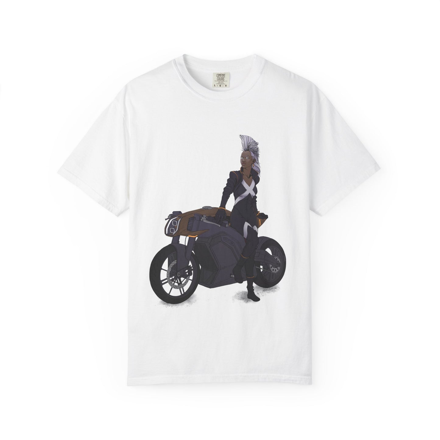 The Mohawk Woman On A MotorCycle Tee (High Quality Custom Colors Tee)