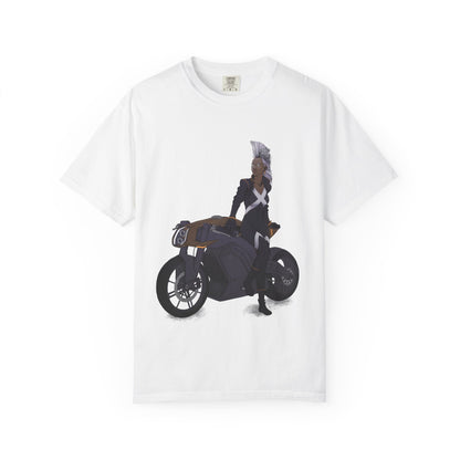 The Mohawk Woman On A MotorCycle Tee (High Quality Custom Colors Tee)
