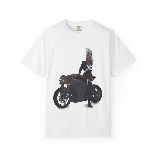 The Mohawk Woman On A MotorCycle Tee (High Quality Custom Colors Tee)