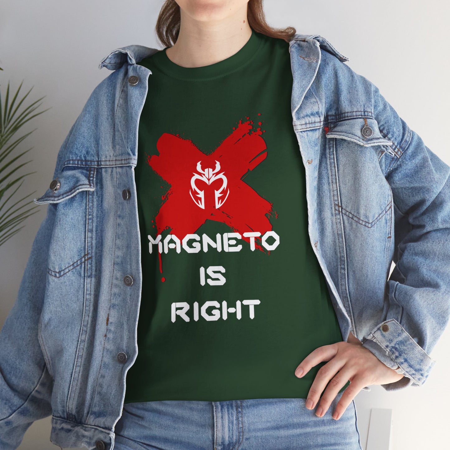 Magneto Is Right Tee (white text)