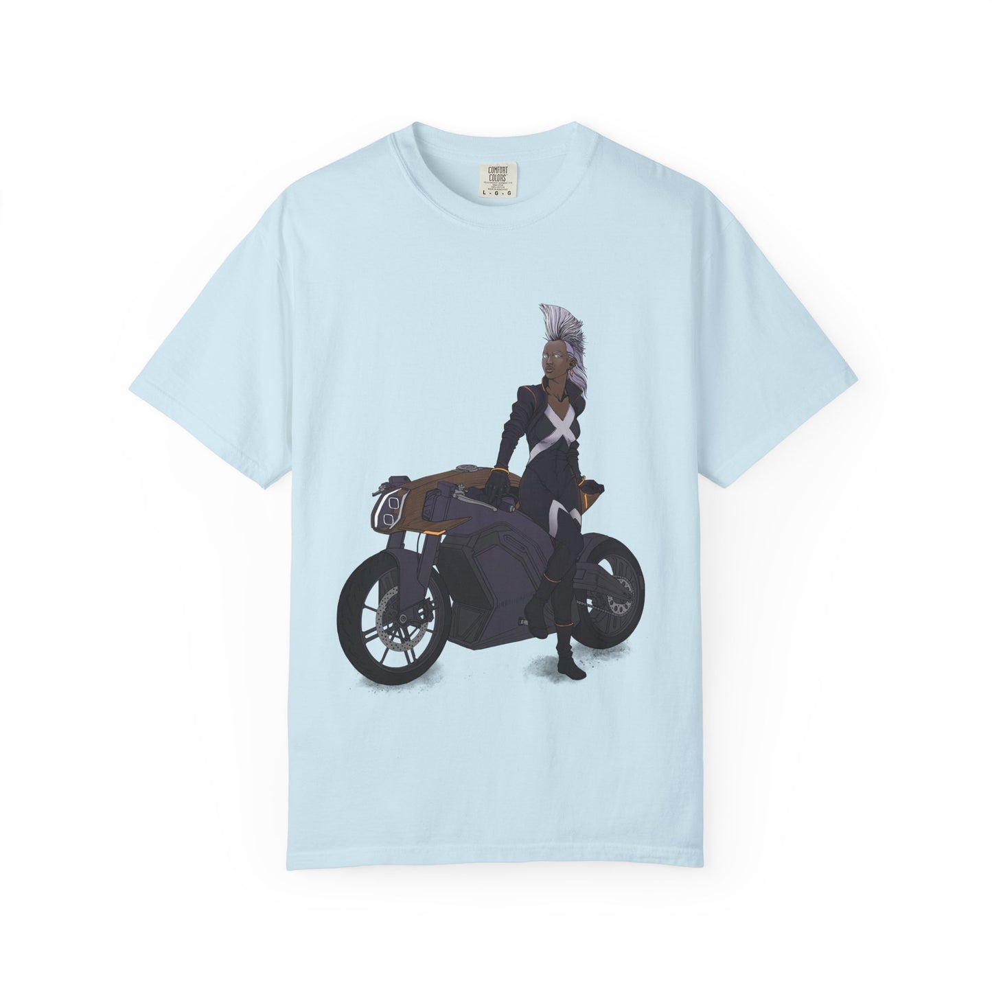 The Mohawk Woman On A MotorCycle Tee (High Quality Custom Colors Tee)