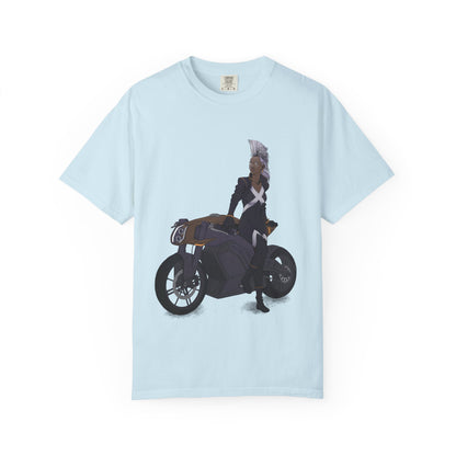 The Mohawk Woman On A MotorCycle Tee (High Quality Custom Colors Tee)